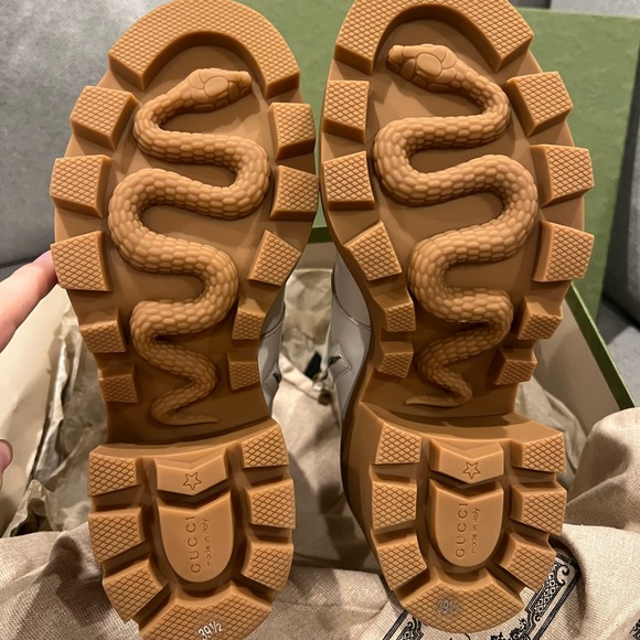 SOLD Gucci cream GG monogram lug sole platform boots - Picture 8 of 12